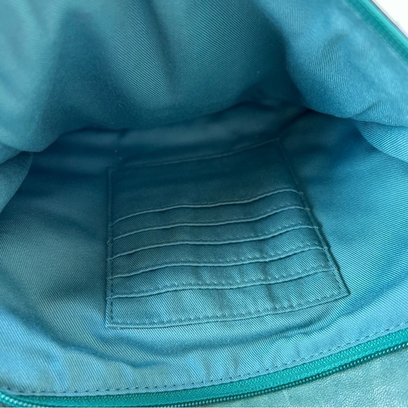 Fossil Long Live Vintage Boho Teal Green Leather Crossbody Bag - Picture 5 of 8